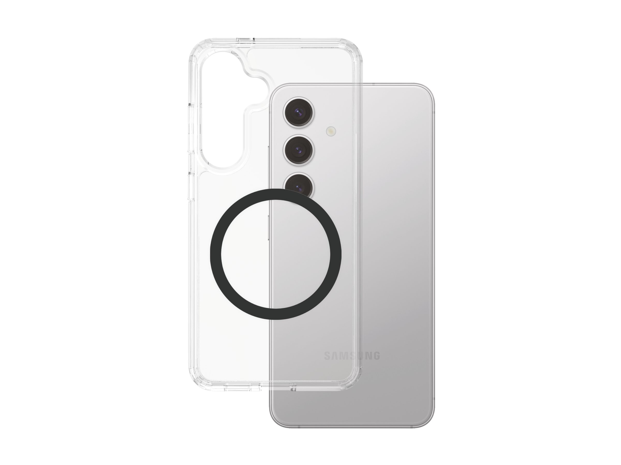 PanzerGlass CARE by  Flagship Case Transparent Urban Combat w. Black Qi Compatible Samsung Galaxy S25