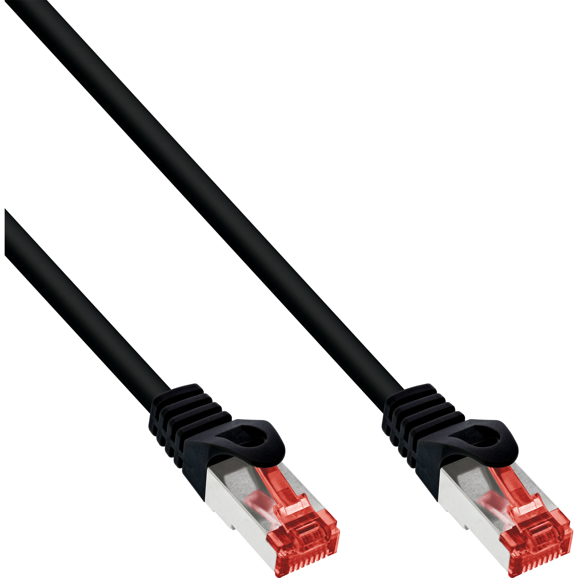InLine Patch Cable S/FTP PiMF Cat.6 250MHz copper halogen free black 10m