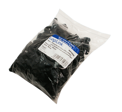 LogiLink MP0006 protector de cable Negro 100 pieza(s)