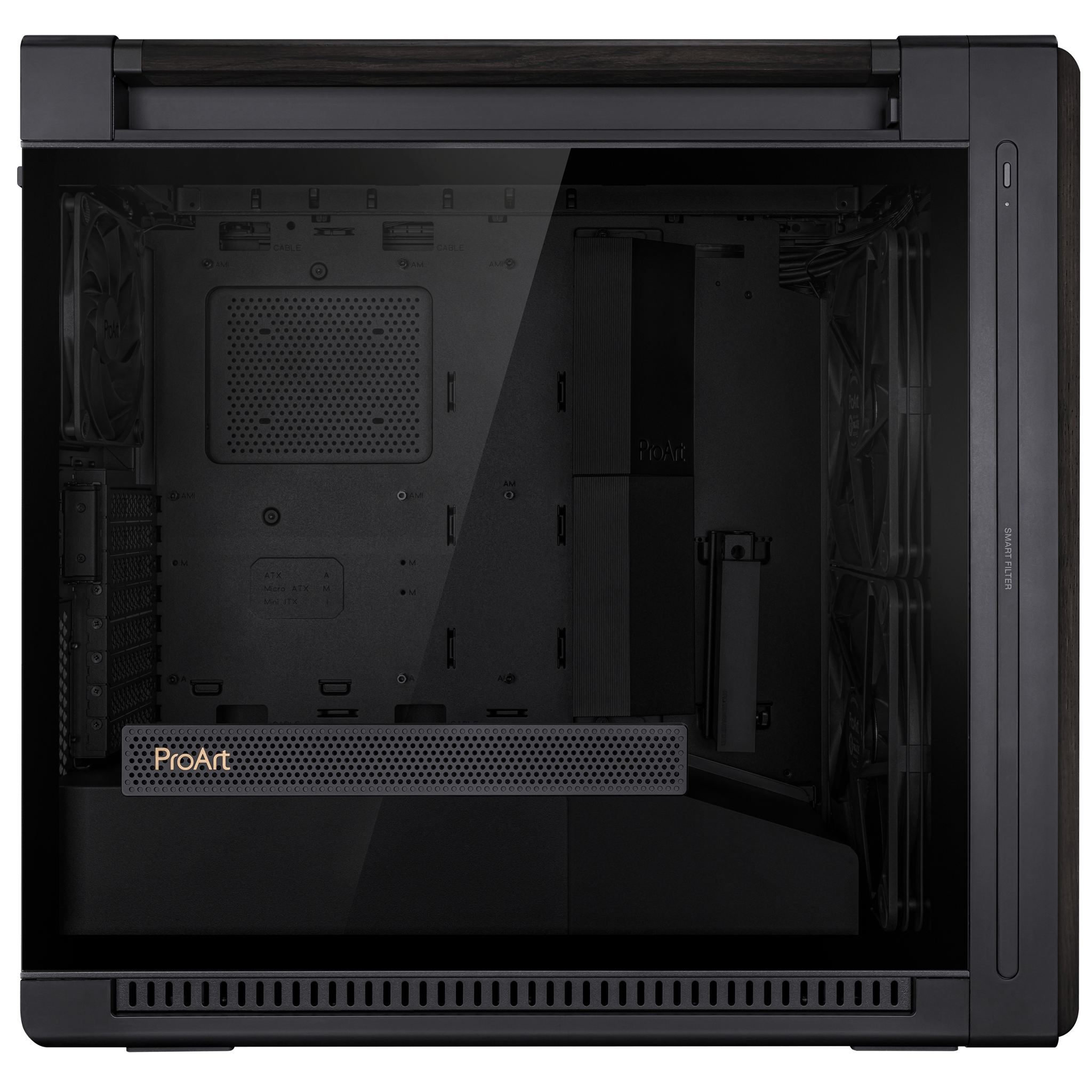 ASUS ProArt PA602 - Wood Edition - mid tower - E-ATX - Seitenteil mit Fenster (gehrtetes Glas)