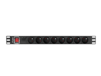 Lanberg PDU-08E-0200-BK - Gendert - 1U - Einphasig - Horizontal - Aluminium - Schwarz