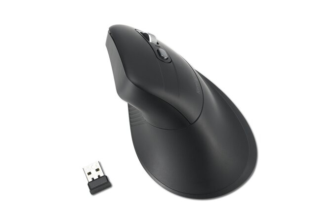 Kensington Pro Fit Ergo MY360 EQ - Maus - wiederaufladbar - ergonomisch - 5 Tasten - kabellos - 2.4 GHz, Bluetooth - kabelloser Empf�nger (USB)