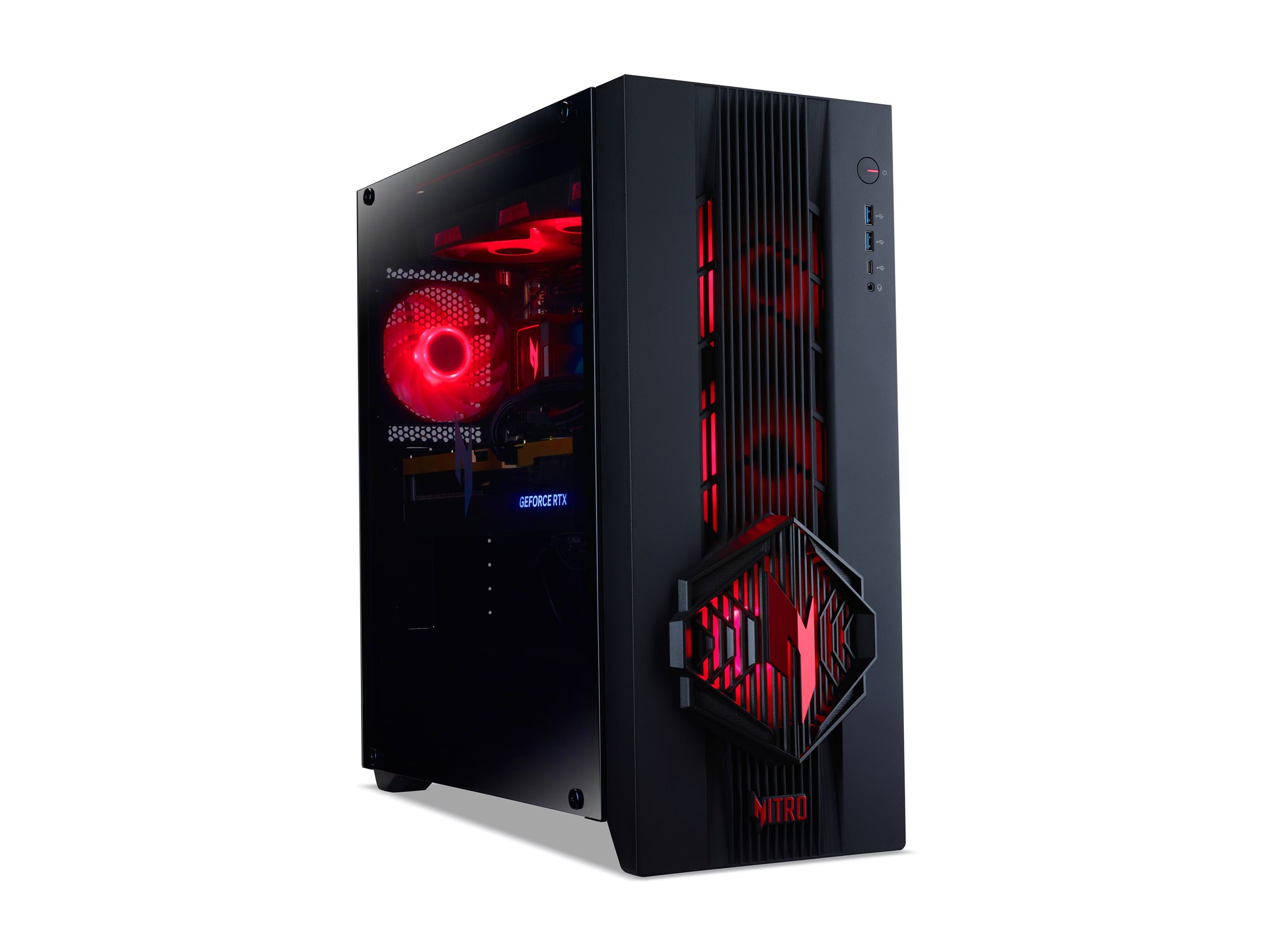 Acer NITRO 70 AMD AMD Ryzen 7 9800X3D 32 GB DDR5-SDRAM 2 TB SSD NVIDIA GeForce RTX 5080 Windows 11 Home Tower PC Nero