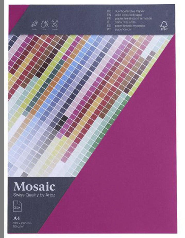 Artoz Papier Briefpapier Mosaic fuchsia DIN A4 90 g/qm 25 Blatt - 90 g/m - A4