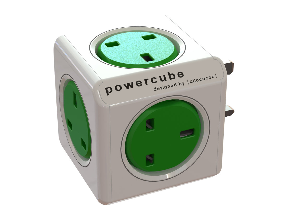 Allocacoc PowerCube original - Stromverteilungseinheit - Wechselstrom 220-240 V - Ausgangsanschl�sse: 5 (CEE 7/4)