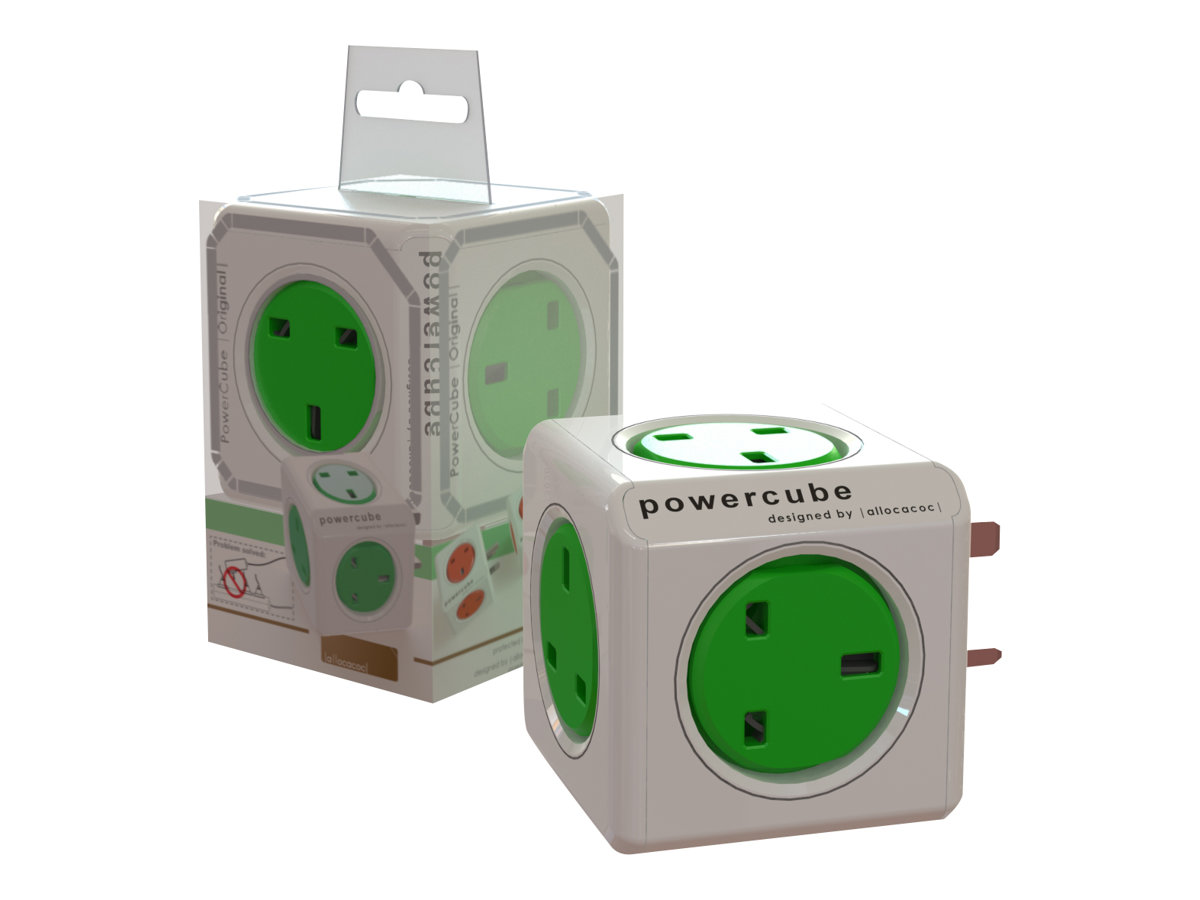 Allocacoc PowerCube original - Stromverteilungseinheit - Wechselstrom 220-240 V - Ausgangsanschl�sse: 5 (CEE 7/4)