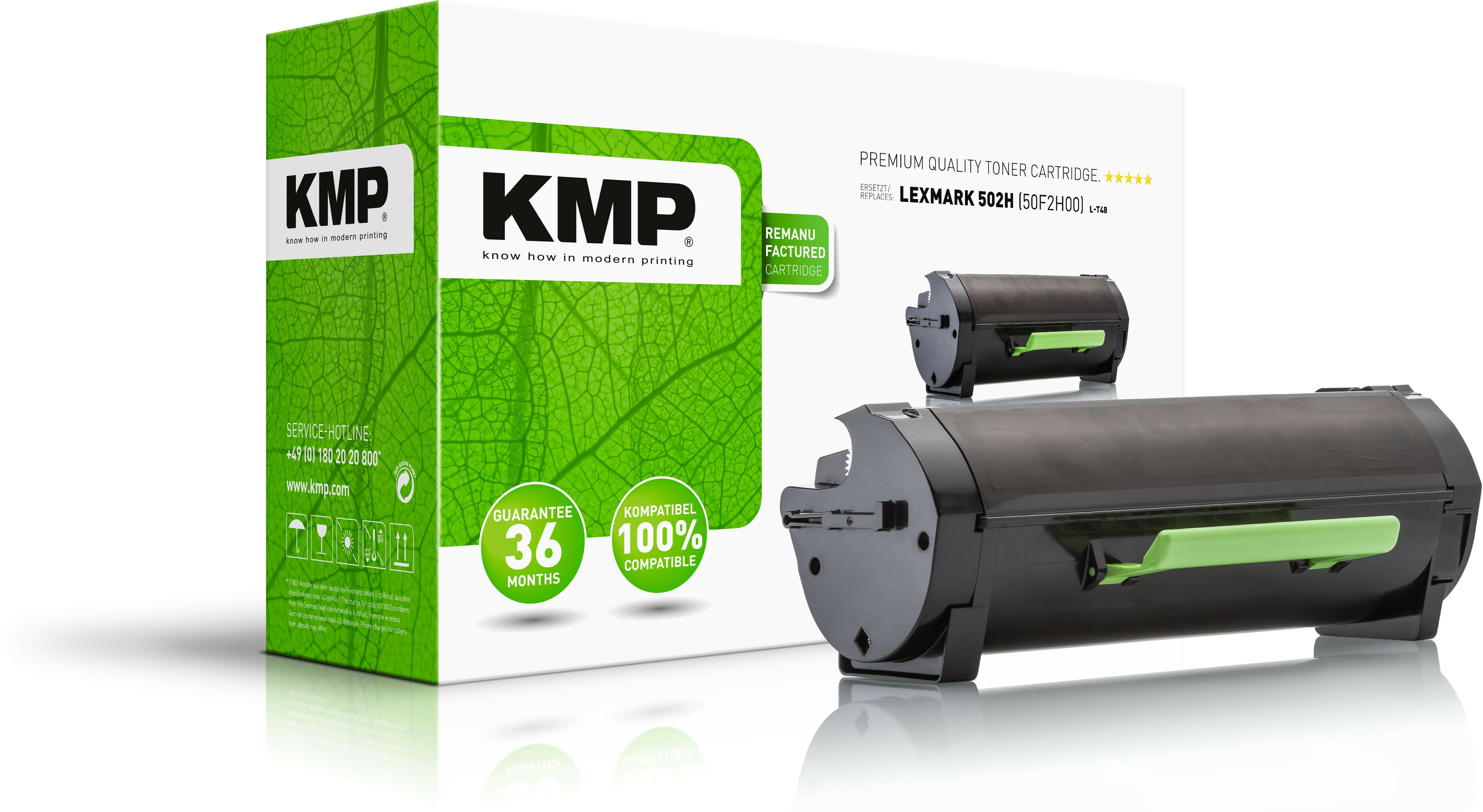 KMP L-T48 - Schwarz - kompatibel - Tonerpatrone (Alternative zu: Lexmark 502H)