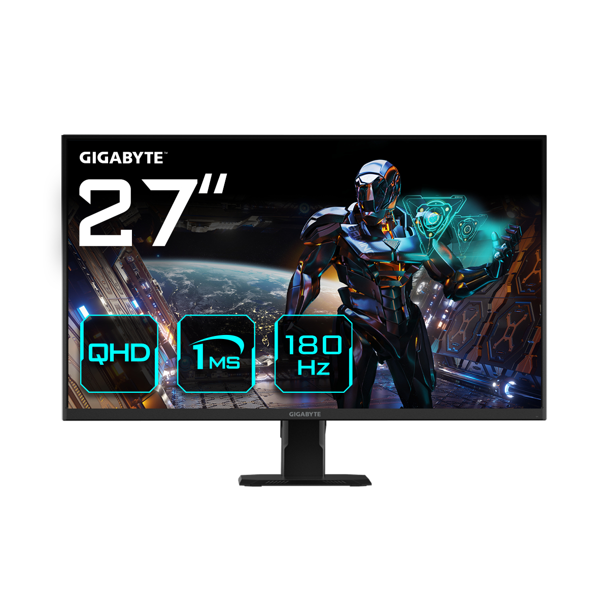 GIGABYTE GS27QA 27 Monitor da Gioco QHD - 2560 x 1440, 180Hz, 1ms, 300 cd/m�, FreeSync, HDR Ready, HDMI 2.0, Displayport 1.4