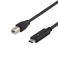 Deltaco USB 2.0 Type-C kabel Sort - Kabel - Digital/Daten