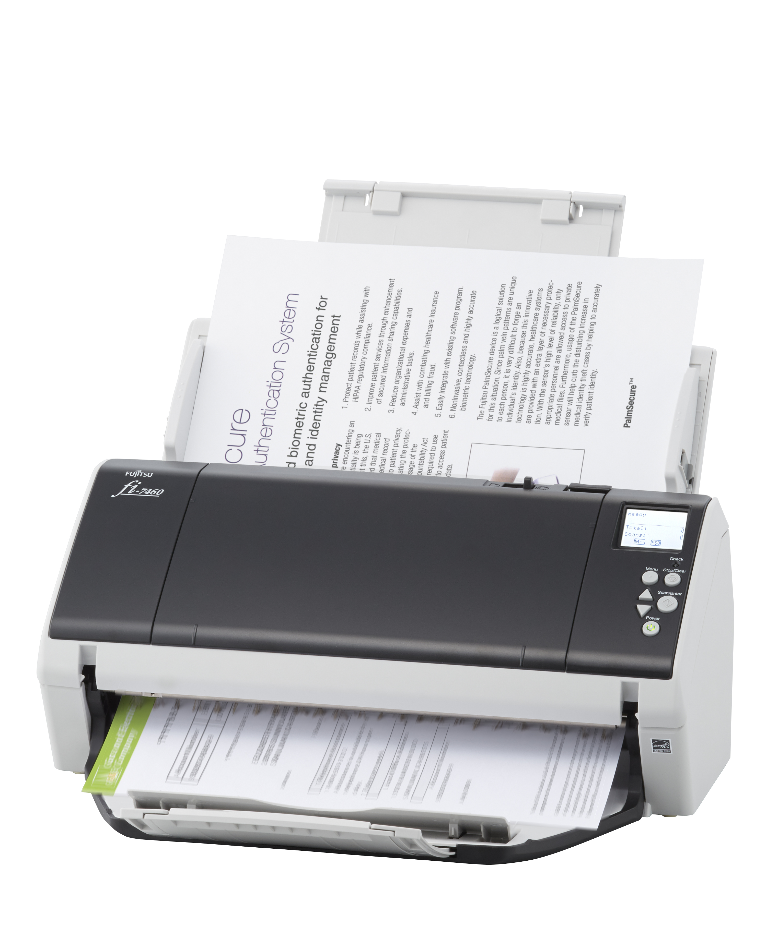 Fujitsu fi-7460 Alimentador automtico de documentos (ADF) + escner de alimentacin manual 600 x 600 DPI A3 Gris, Blanco