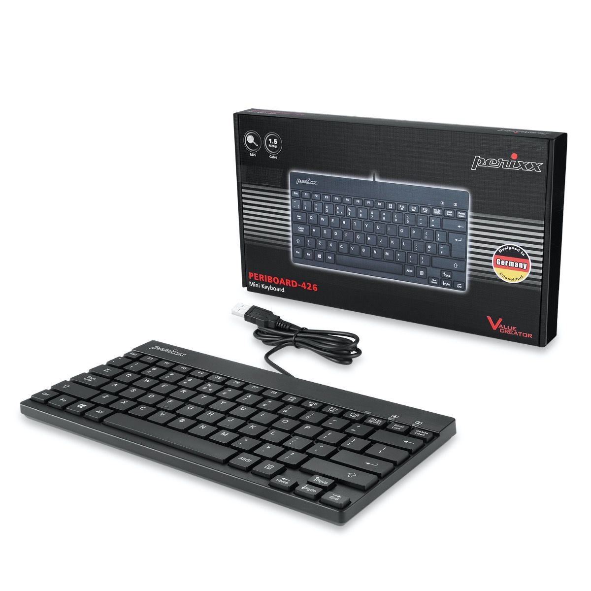 Perixx Periboard-426 keyboard USB QWERTY English Black