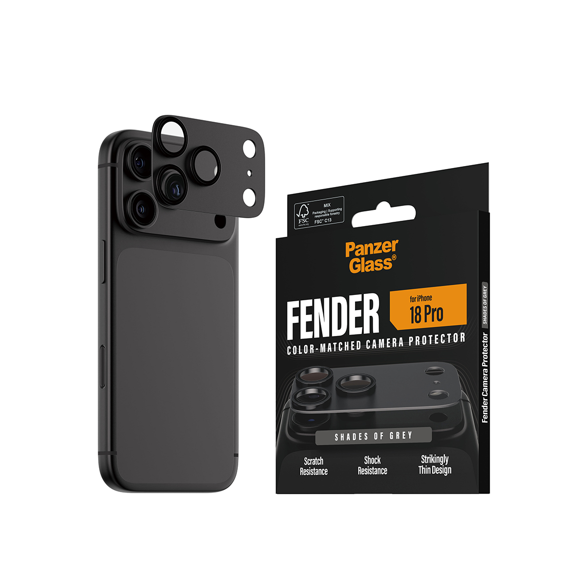 PanzerGlass Fender Protezione Fotocamere Shades of Grey iPhone 18 Pro