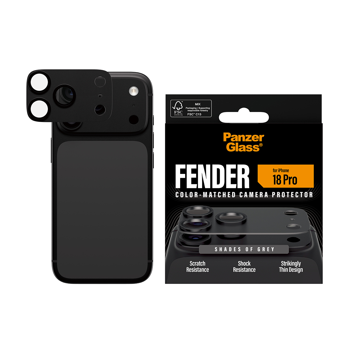 PanzerGlass Fender Protezione Fotocamere Shades of Grey iPhone 18 Pro
