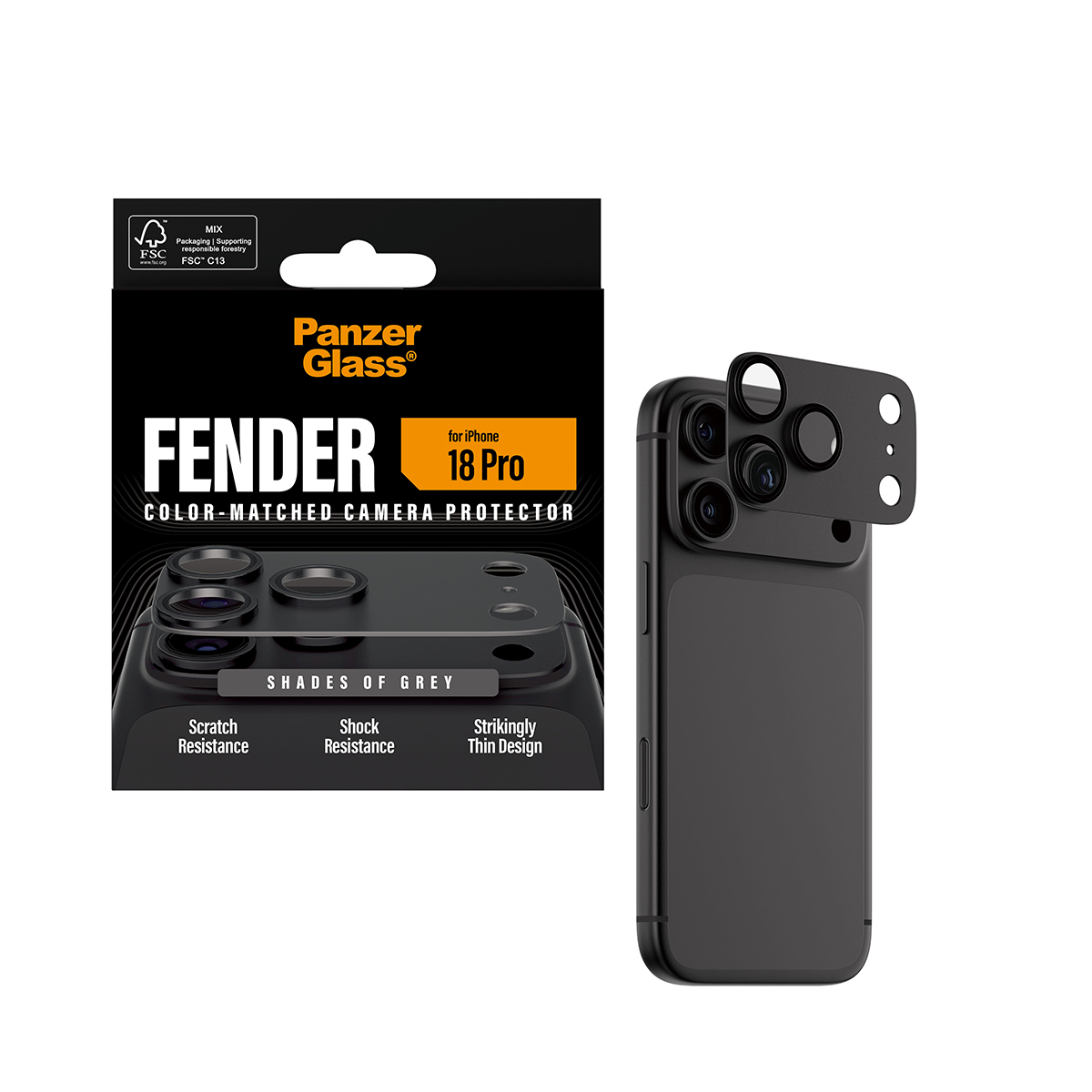 PanzerGlass Fender Protezione Fotocamere Shades of Grey iPhone 18 Pro