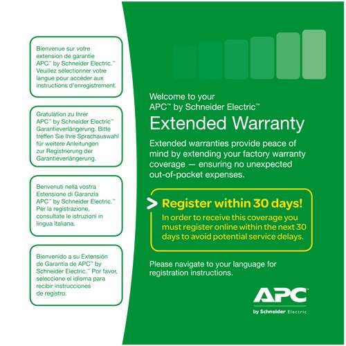 APC WBEXTWAR1YR-AC-01 warranty/support extension