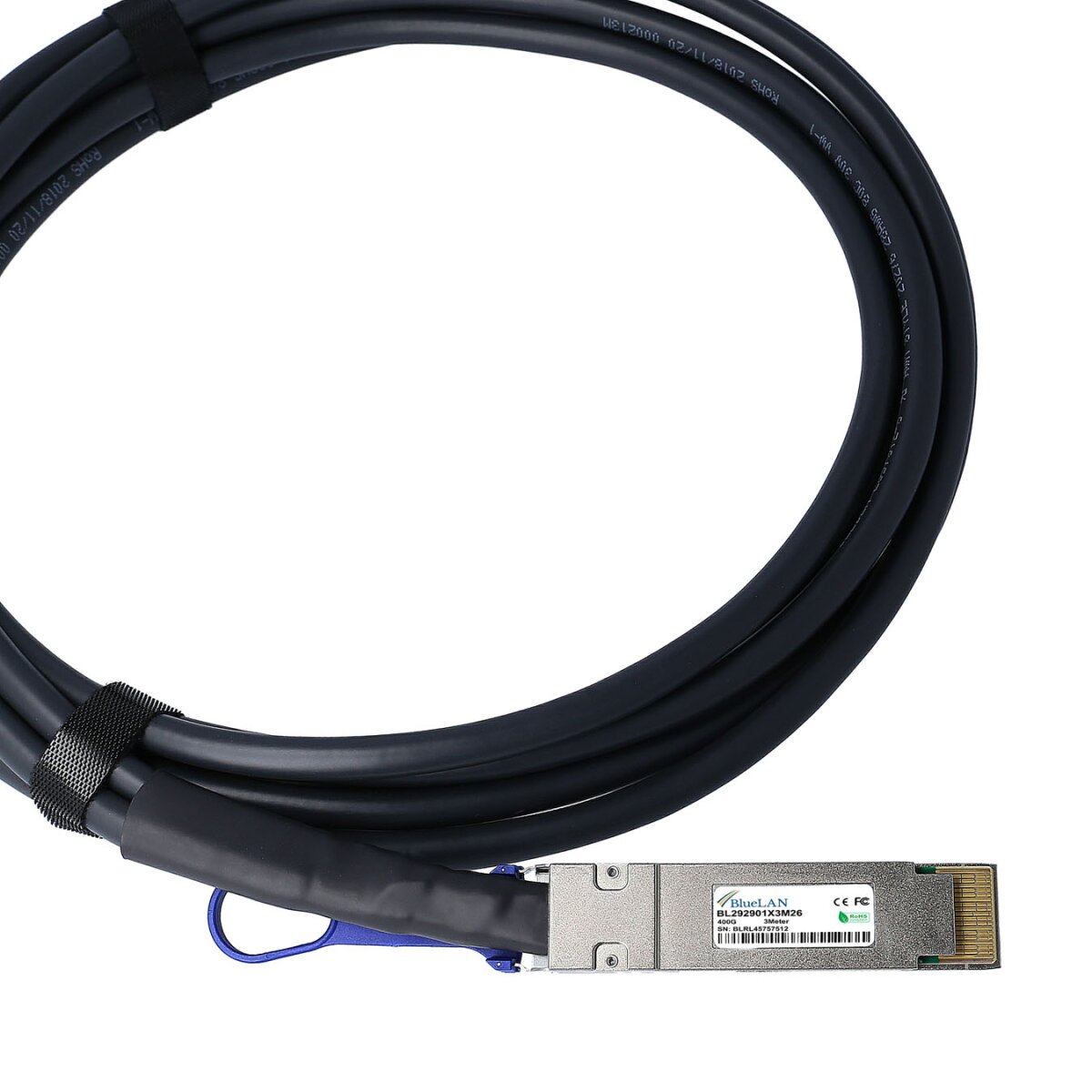 BlueOptics Supermicro CBL-NTWK-0957-QSFPDD-1 QSFP-DD BlueLAN Direct Attach Kabel, 400GBASE-CR4, , 26 AWG, 1 Meter