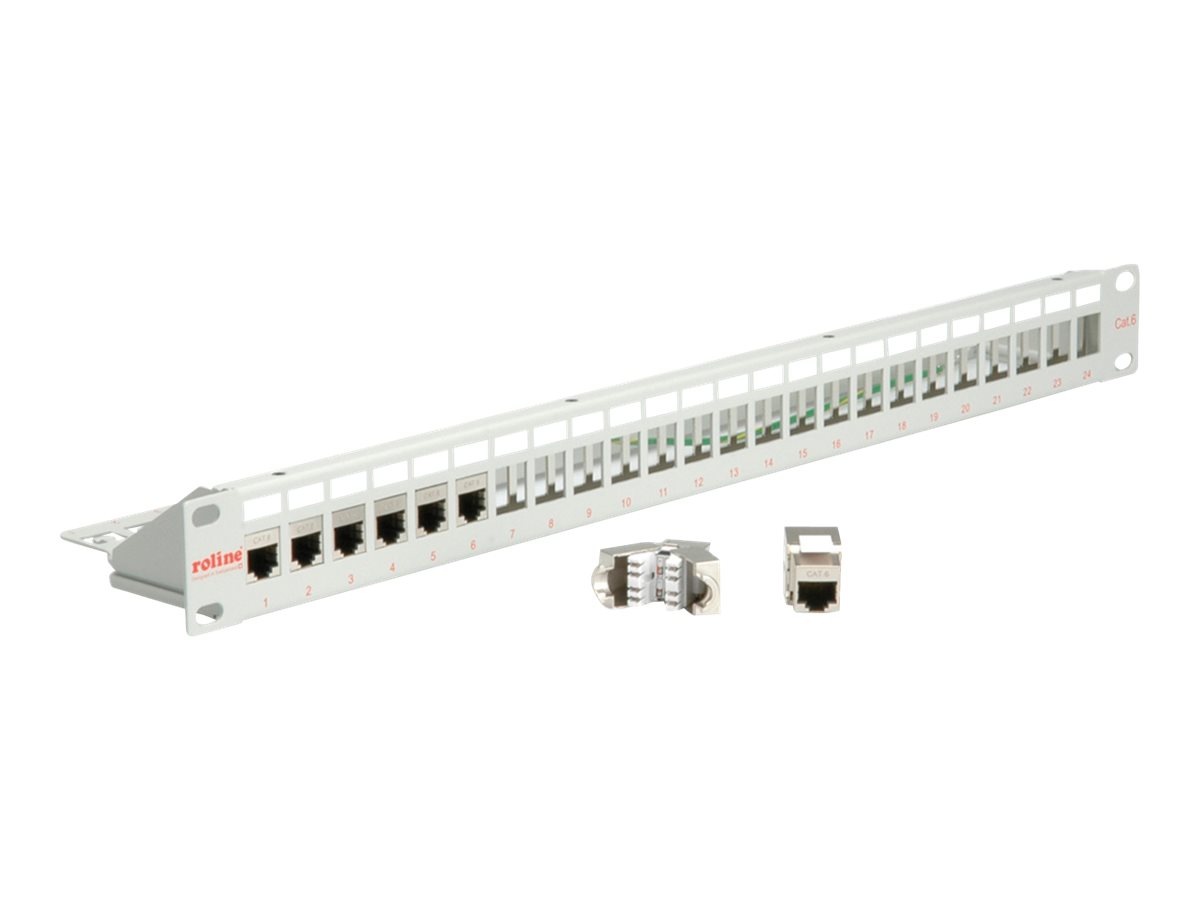 ROLINE Cat. 6 19-Keystone Patch Panel STP, light grey