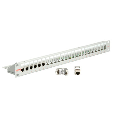 ROLINE Cat. 6 19-Keystone Patch Panel STP, light grey