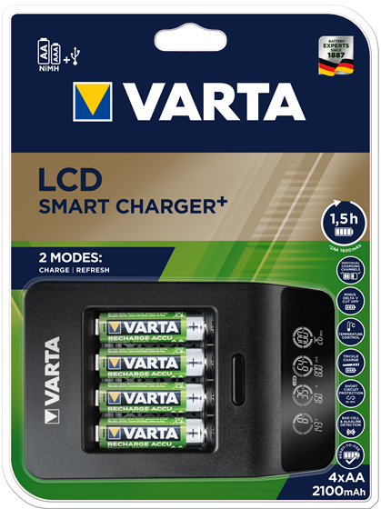 Varta LCD SMART CHARGER+ Pilas de uso dom�stico Corriente alterna