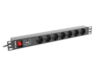 Lanberg PDU-07F-0200-BK - 1U - Horizontal - Schwarz - 7 AC-Ausgnge - Typ F - Aktivitt