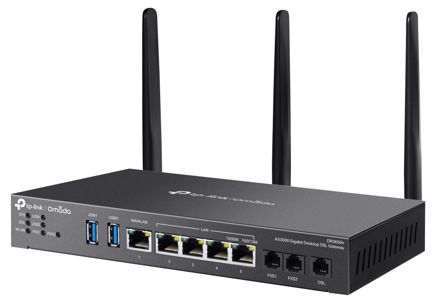 TP-Link Omada DR3220v-4G router inalmbrico Gigabit Ethernet Doble banda (2,4 GHz / 5 GHz) Negro
