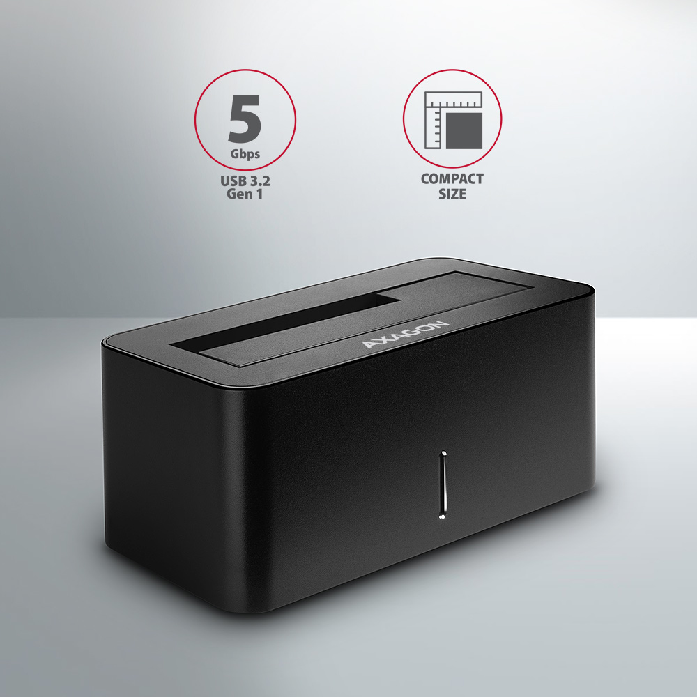 Axagon ADSA-SN Station daccueil de disques de stockage USB 3.2 Gen 1 (3.1 Gen 1) Type-A Noir