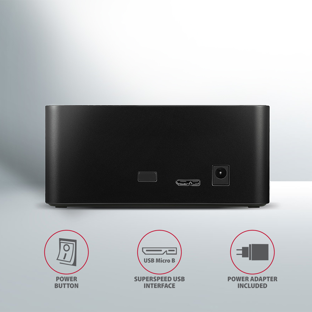 Axagon ADSA-SN Station daccueil de disques de stockage USB 3.2 Gen 1 (3.1 Gen 1) Type-A Noir