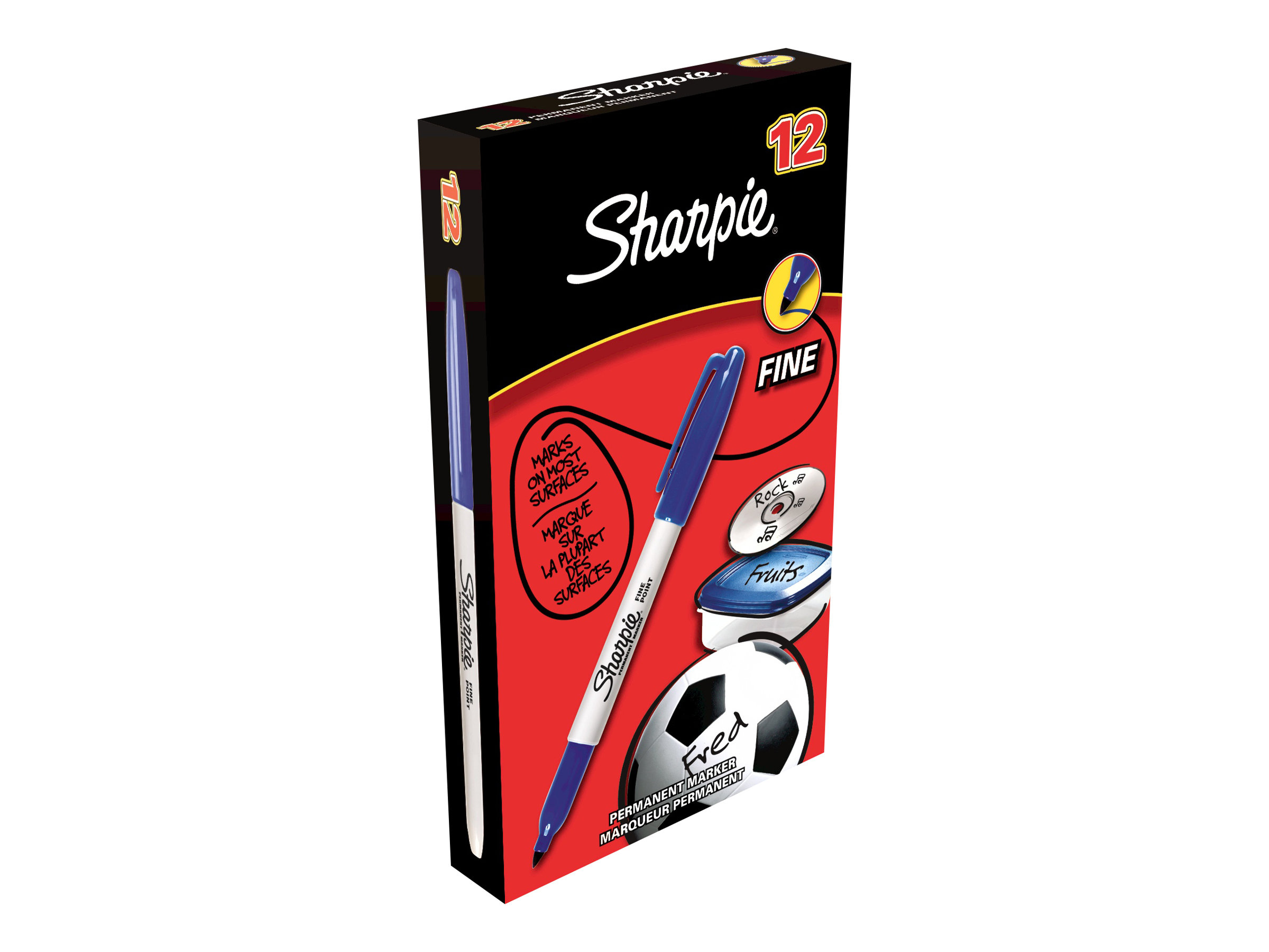 Sharpie Marker - permanent - Blau - farbstoffbasierte Tinte - 0.9 mm - fein (Packung mit 12)