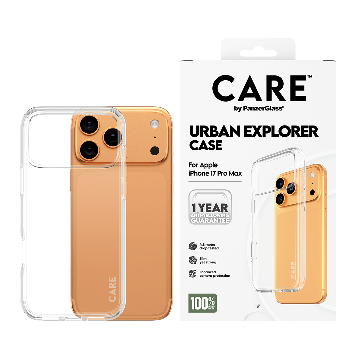 PanzerGlass CARE by � Flagship Case Transparent Urban Explorer w. Clear Frame iPhone 17 Pro Max coque de protection pour t�l�phones portables Housse