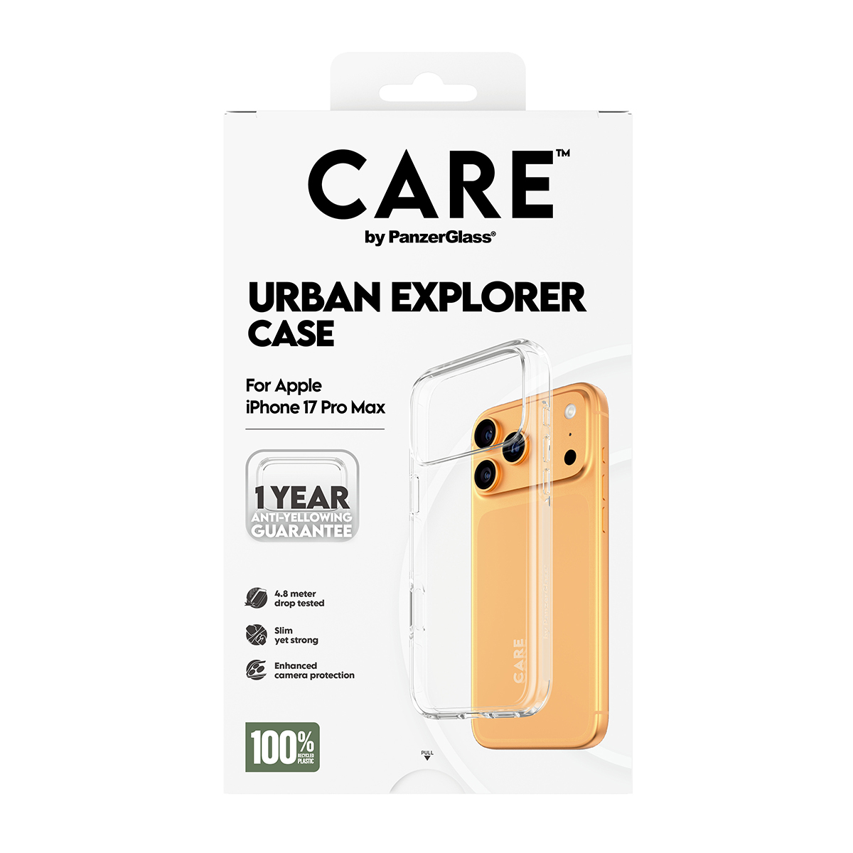 PanzerGlass CARE by � Flagship Case Transparent Urban Explorer w. Clear Frame iPhone 17 Pro Max coque de protection pour t�l�phones portables Housse