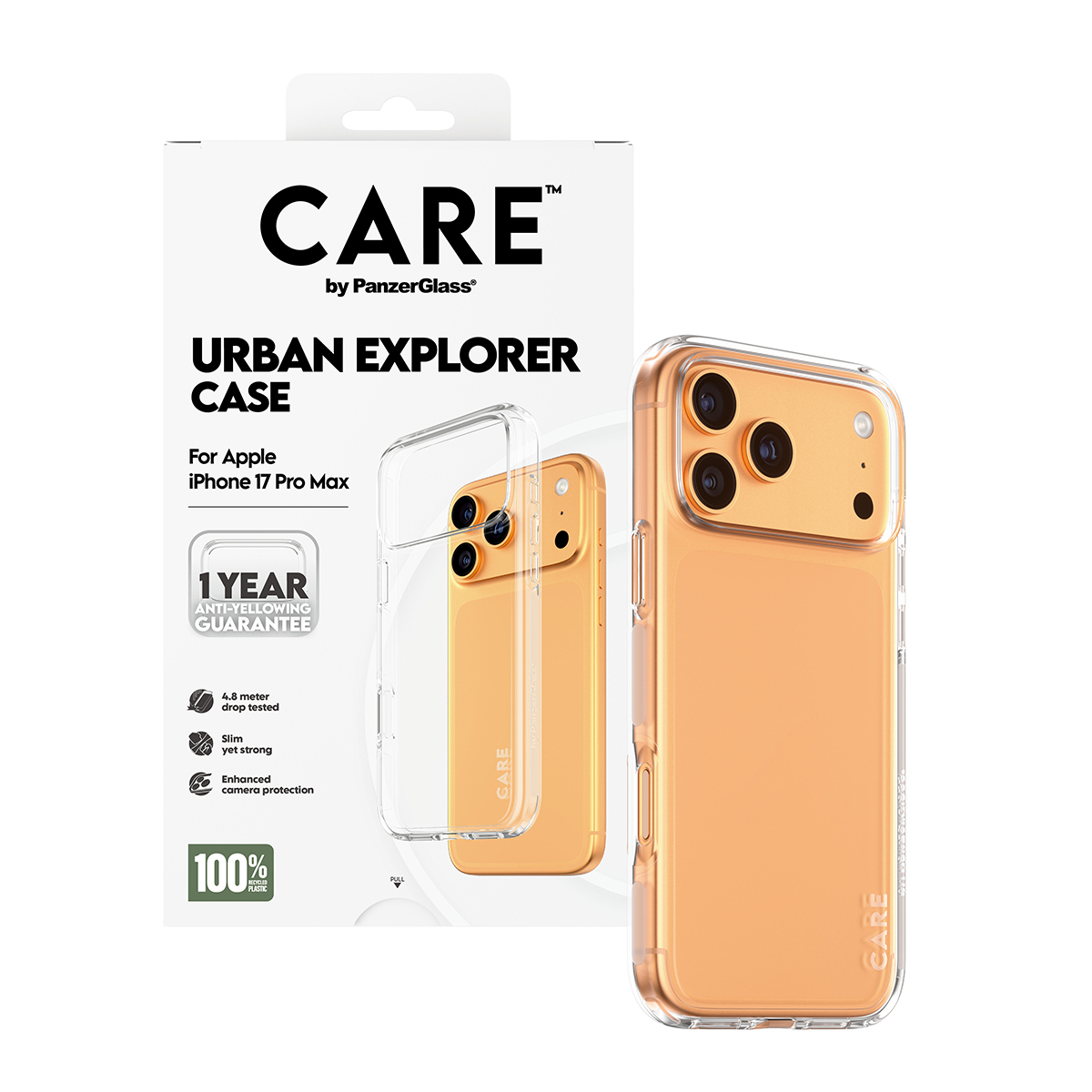 PanzerGlass CARE by � Flagship Case Transparent Urban Explorer w. Clear Frame iPhone 17 Pro Max coque de protection pour t�l�phones portables Housse