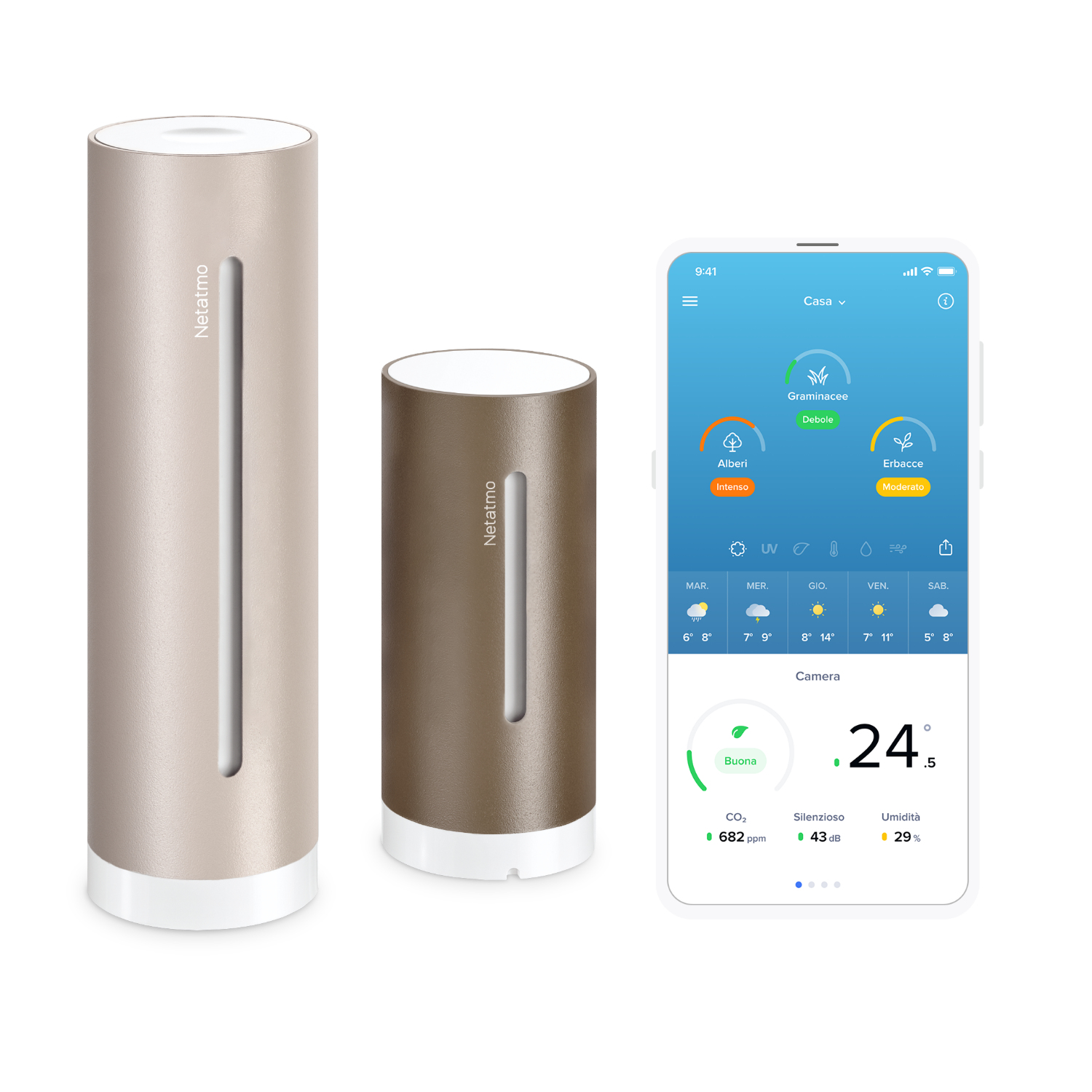 Netatmo NWS-S-EC - Braun - Innen-Luftdruck - Innen-Hygrometer - Innen-Thermometer