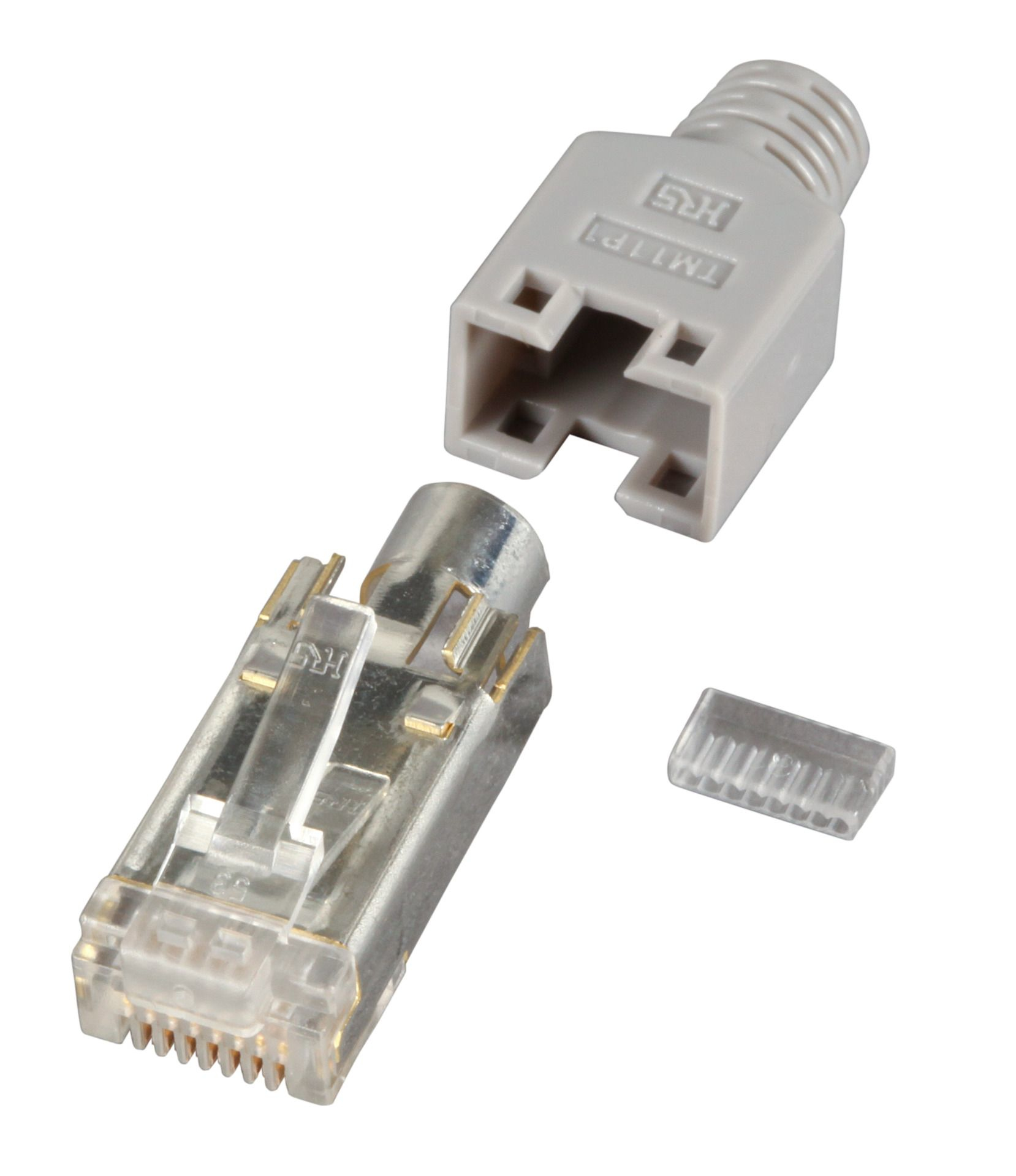 EFB Elektronik RJ45-Hirose Stecker STP, TM11 grau, 50 Stck, 3 Elemente, Cat.5e
