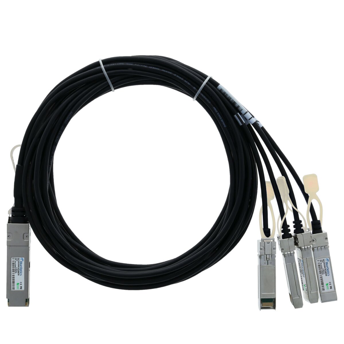 BlueOptics NVIDIA BN-QS-SP-CBL-5M BlueLAN passives 40GBASE-CR4 QSFP auf 4x10GBASE-CR SFP+ Direct Attach Breakout Kabel, 5 Meter