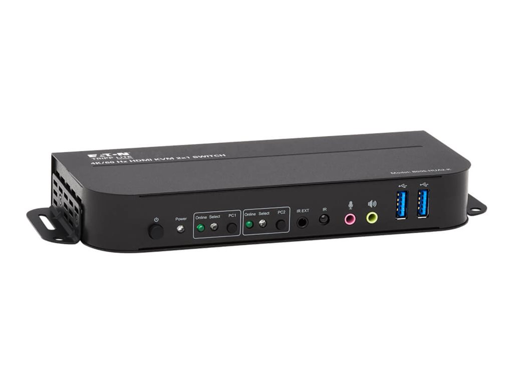 Tripp Lite B005-HUA2-K 2-Port HDMI/USB KVM Switch - 4K 60 Hz, HDR, HDCP 2.2, IR, USB Sharing, USB 3.0 Cables