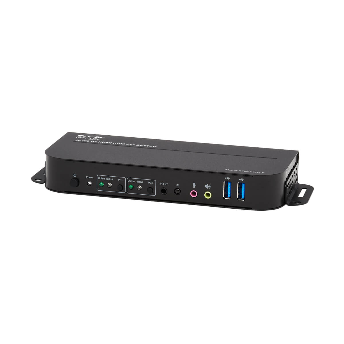 Tripp Lite B005-HUA2-K 2-Port HDMI/USB KVM Switch - 4K 60 Hz, HDR, HDCP 2.2, IR, USB Sharing, USB 3.0 Cables