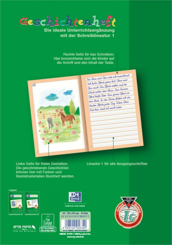 Oxford 100050091 quaderno per scrivere A4 Verde