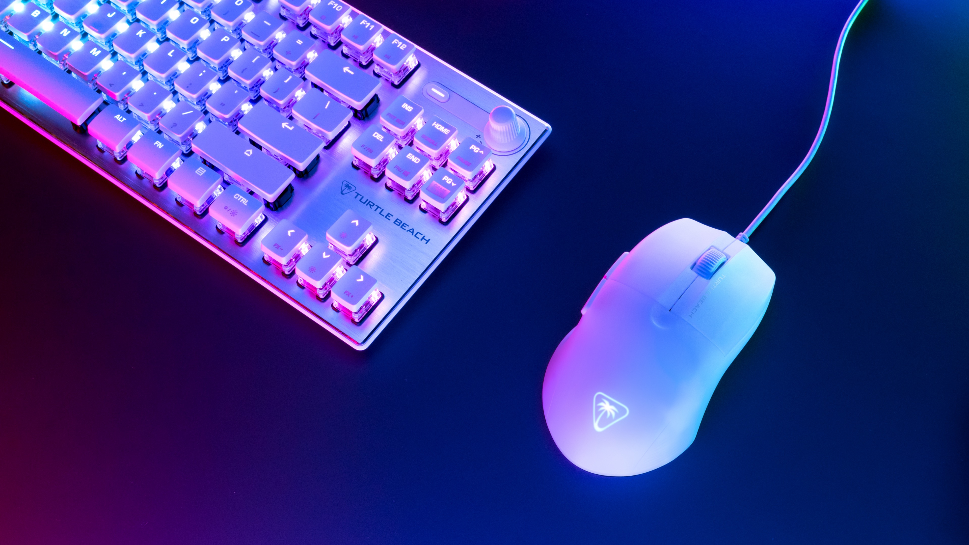 Turtle Beach Mouse da gioco RGB ergonomico ultraleggero Pure SEL, sensore ottico a 8K DPI, switch meccanici, sistema di pretensionamento, cuscinetti completamente in PTFE, illuminazione RGB Bianco