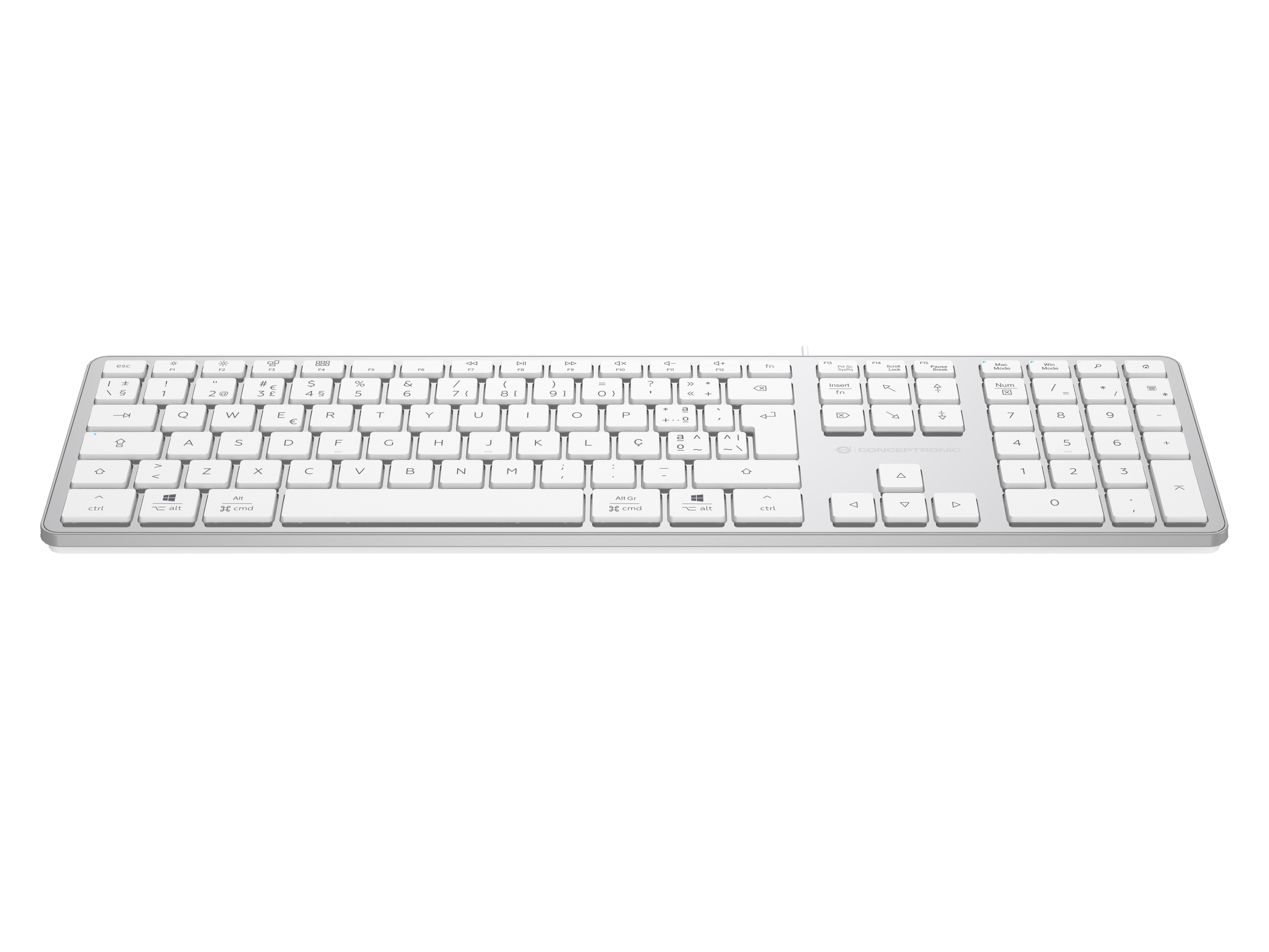 Conceptronic USB Tastatur slim USB-A/USB-C Layout PT ws - Tastatur