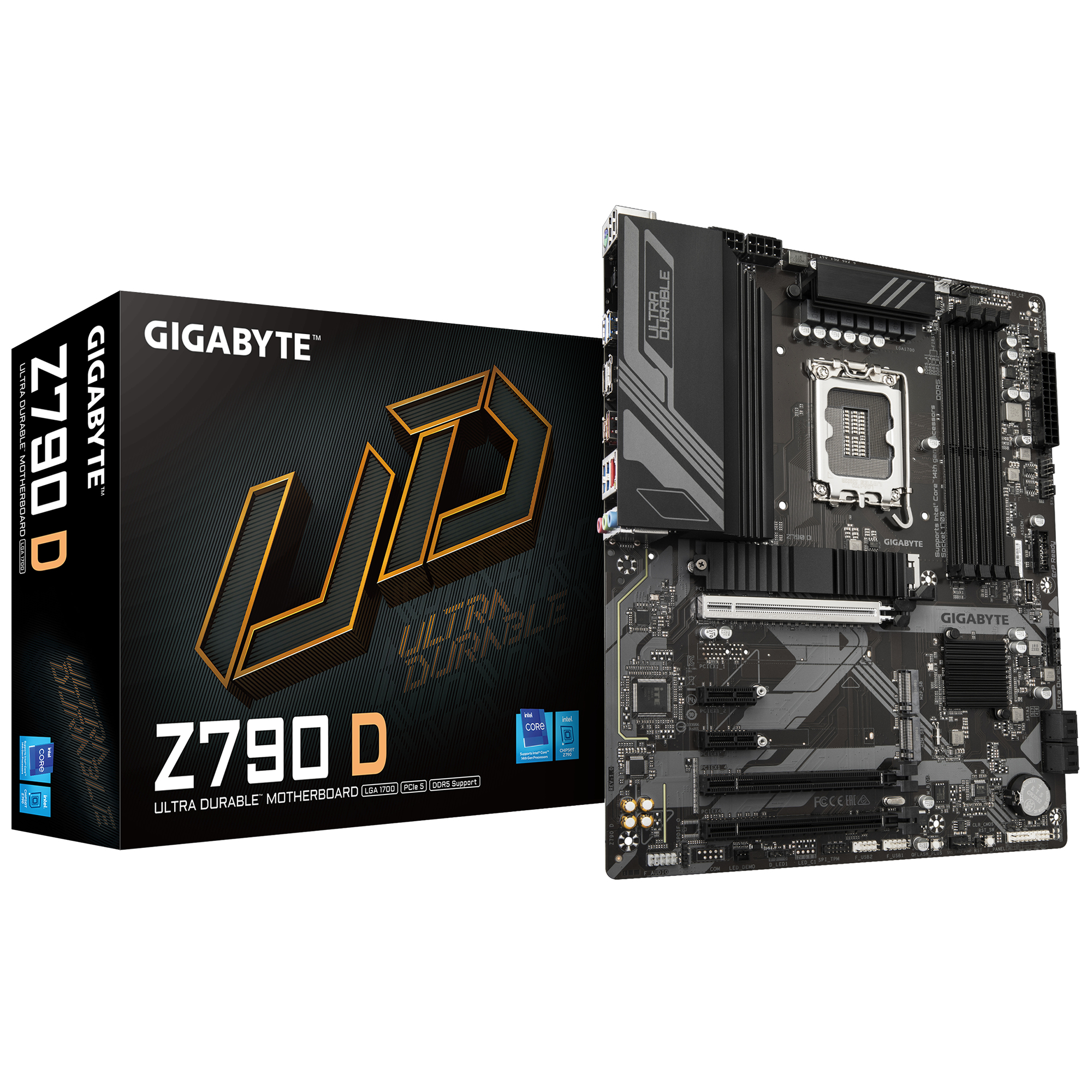 Gigabyte Z790 D Motherboard - Supports Intel Core 14th Gen CPUs, 12+1+ Phases Digital VRM, up to 7600MHz DDR5 (OC), 3xPCIe 4.0 M.2, 2.5GbE LAN, USB 3.2 Gen 2