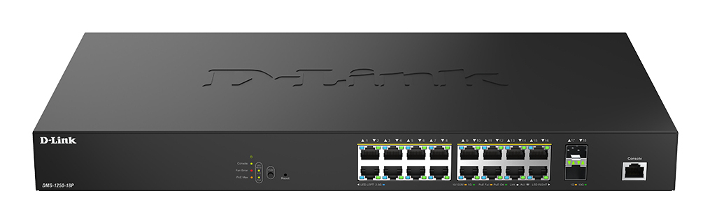 D-Link DMS-1250-18P - Switch - L2+ - Smart - 16 x 10/100/1000/2.5G (PoE++)