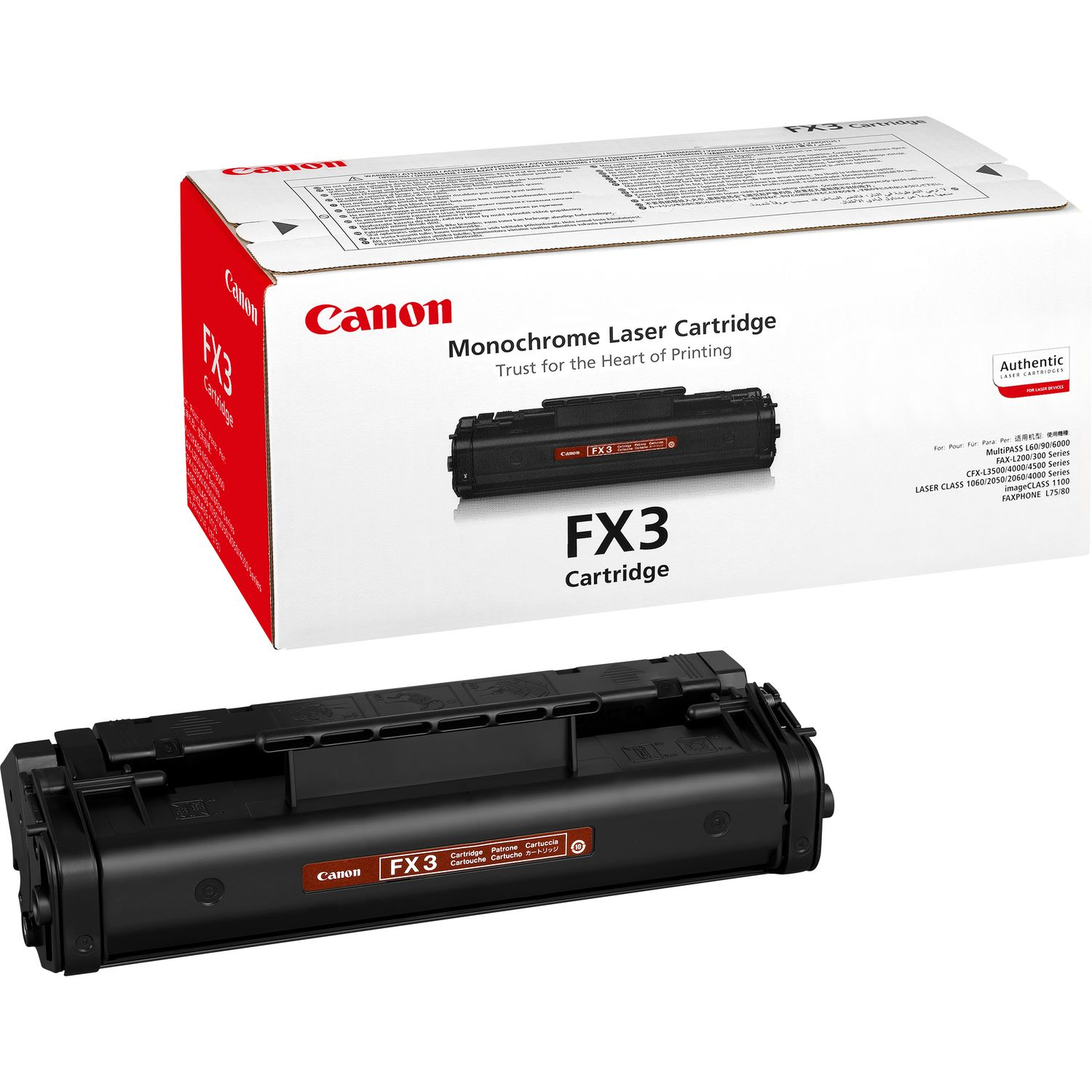 Canon FX-3 - 1557A003 - Toner schwarz - fr CFX-L3500; FAX L220 L295; FAXPHONE L80; LASER CLASS 1060 20XX; MultiPASS L60 L90