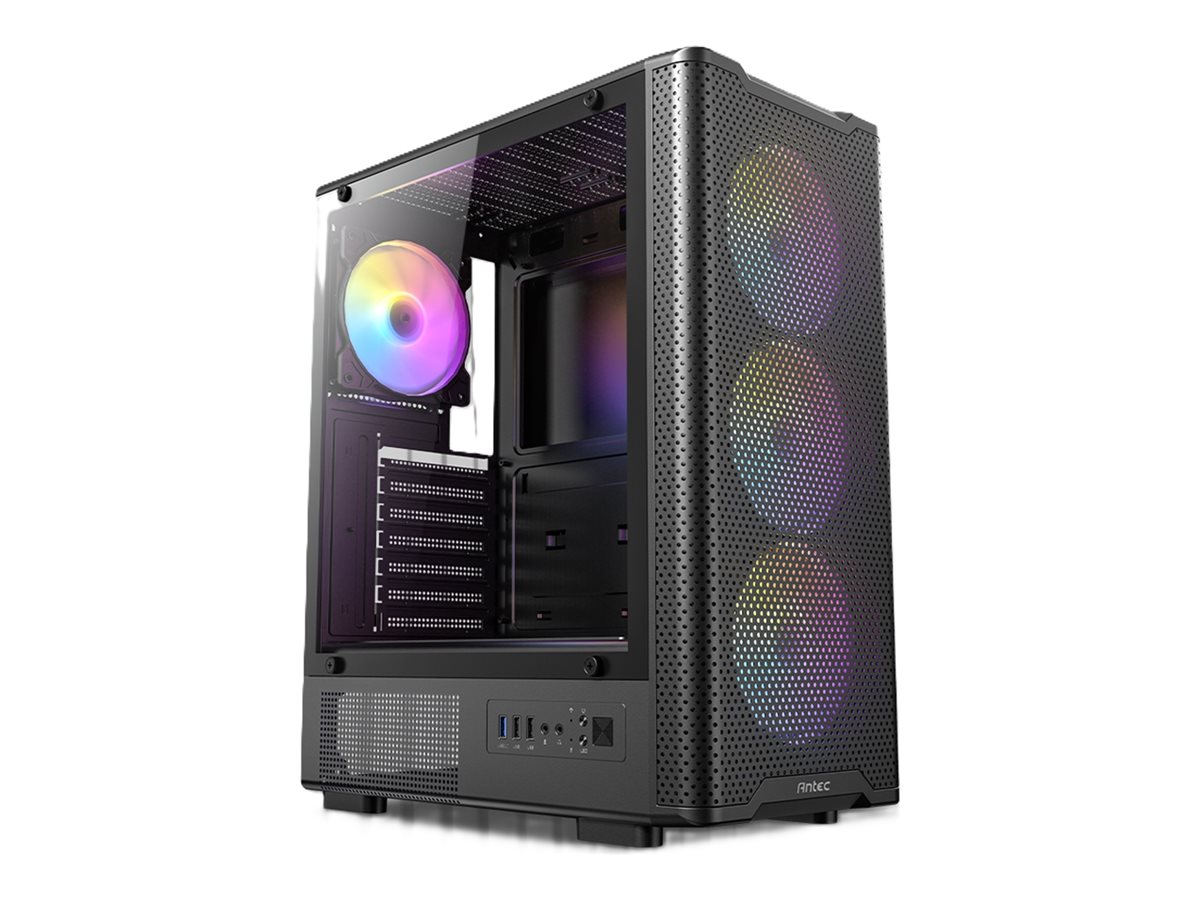 Antec VX310 ARGB - Mid tower Gaming - ATX - Seitenteil mit Fenster (geh�rtetes Glas)