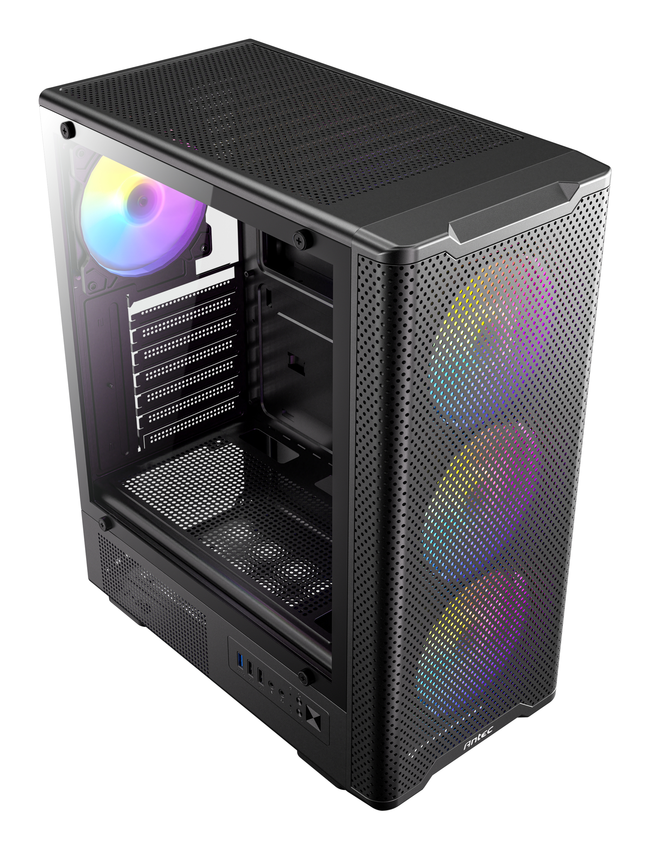 Antec VX310 ARGB - Mid tower Gaming - ATX - Seitenteil mit Fenster (geh�rtetes Glas)