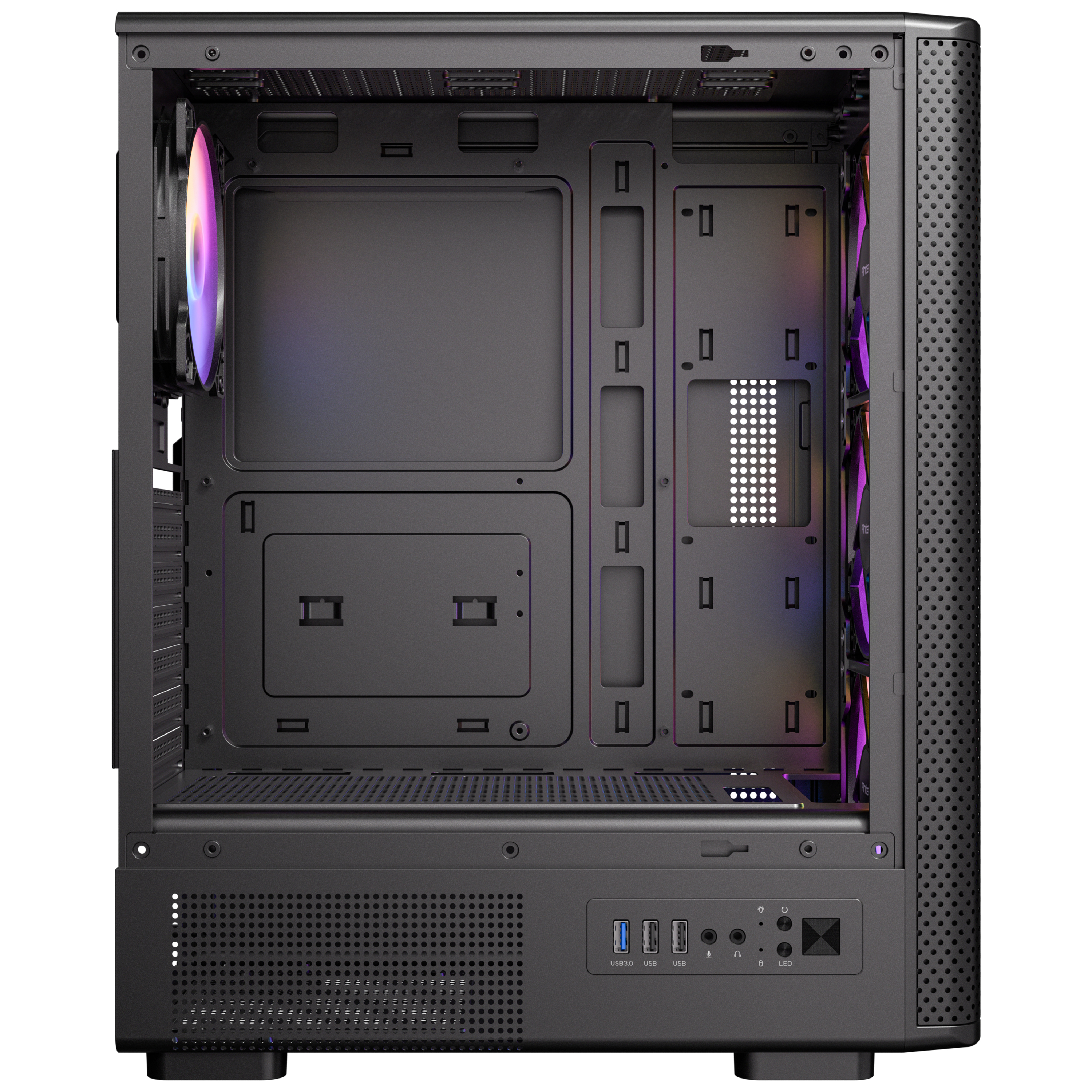 Antec VX310 ARGB - Mid tower Gaming - ATX - Seitenteil mit Fenster (geh�rtetes Glas)