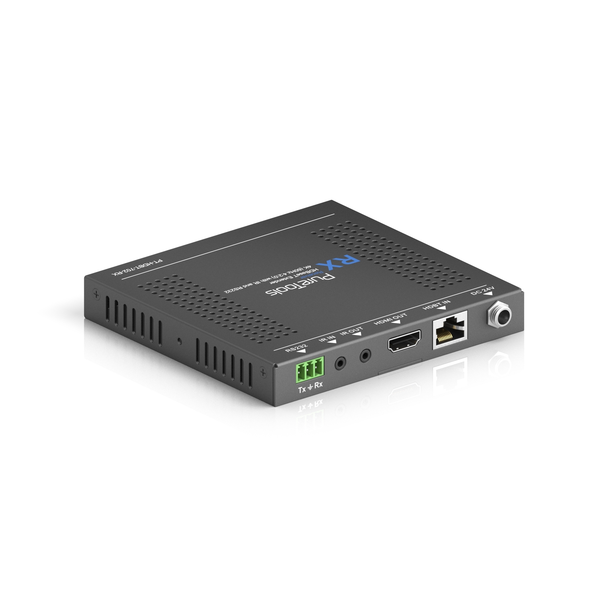 PureTools PT-HDBT-702-RX AV extender AV receiver Black