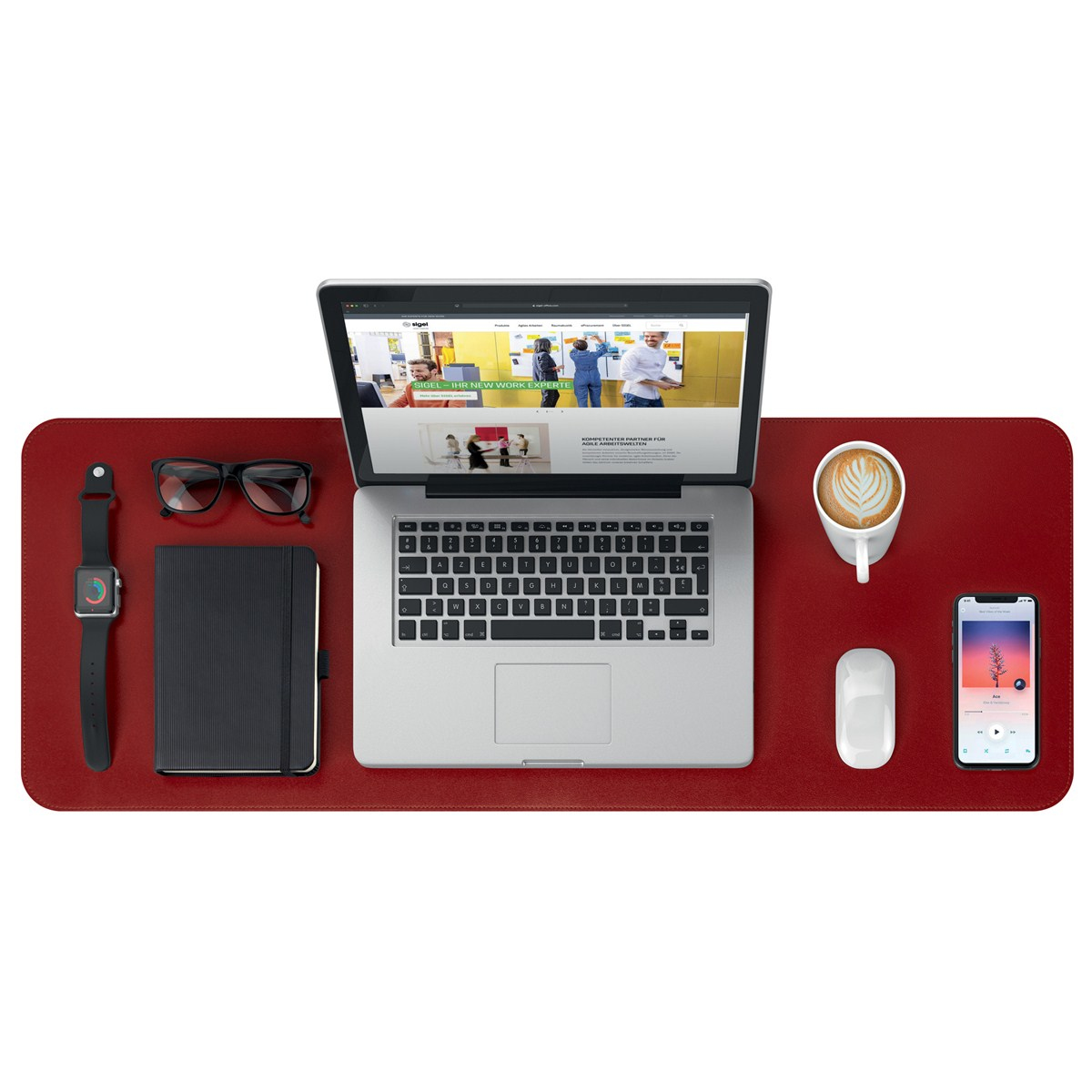 Sigel SA603 tappetino per mouse Nero, Rosso