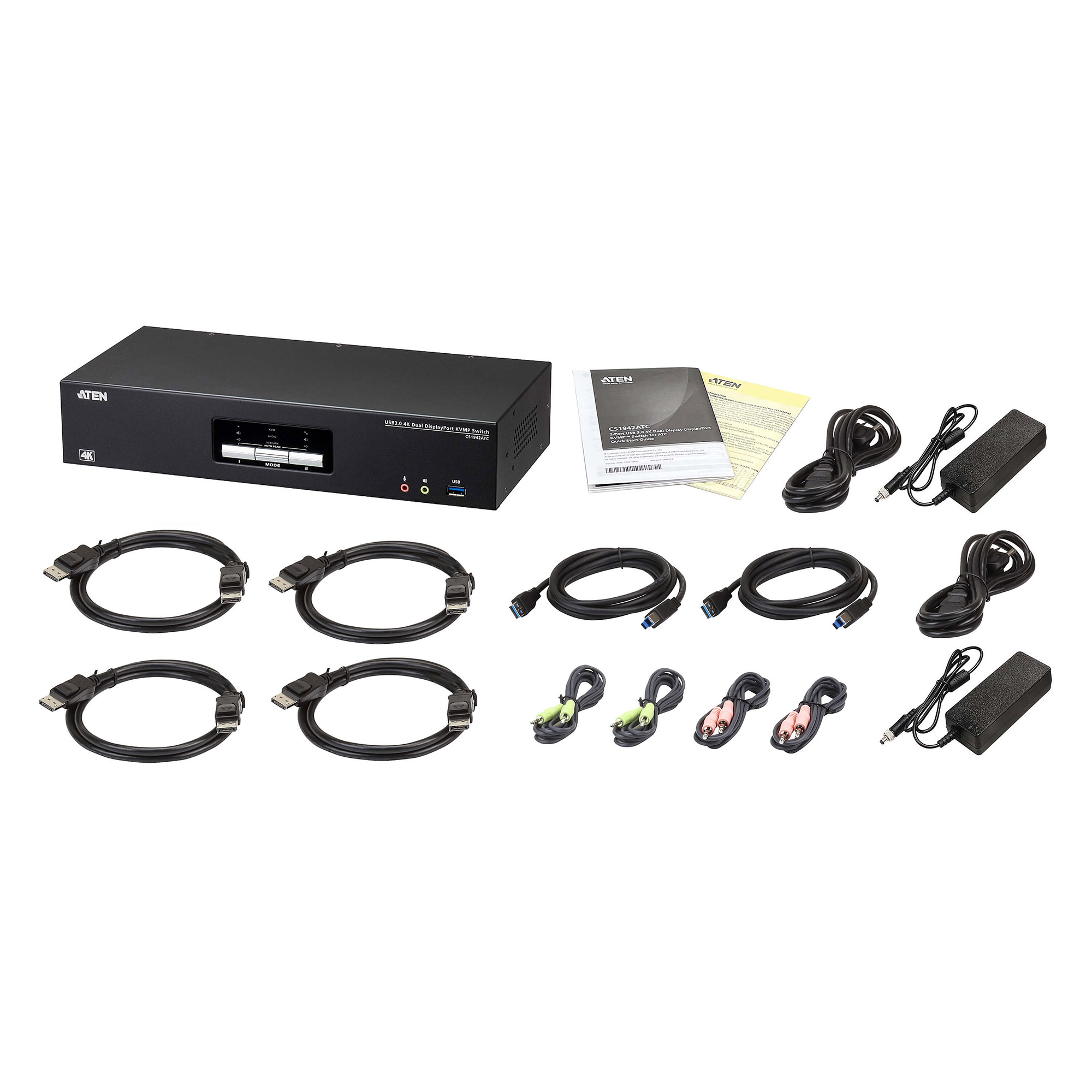 ATEN CS1942ATC 2-Port USB 3.0 4K DisplayPort KVM Switch f�r ATC Dual - KVM-Umschalter - 2-Port