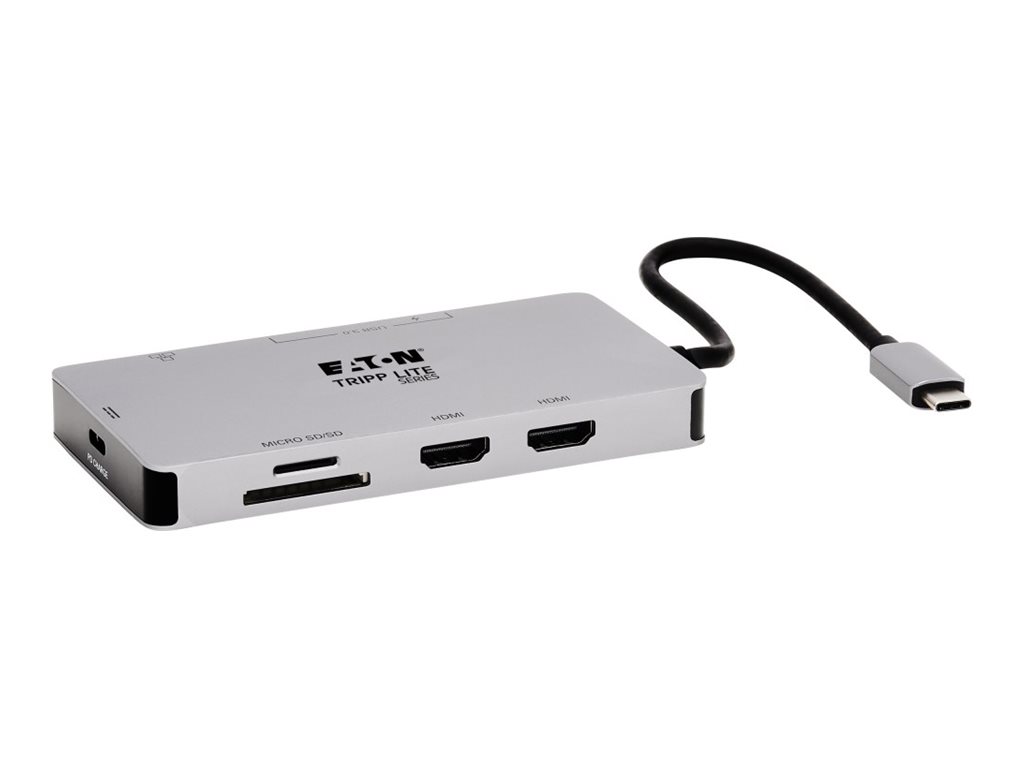 Tripp Lite U442-DOCK8G-GG base para port�til y replicador de puertos Al�mbrico USB 3.2 Gen 1 (3.1 Gen 1) Type-C Negro, Gris