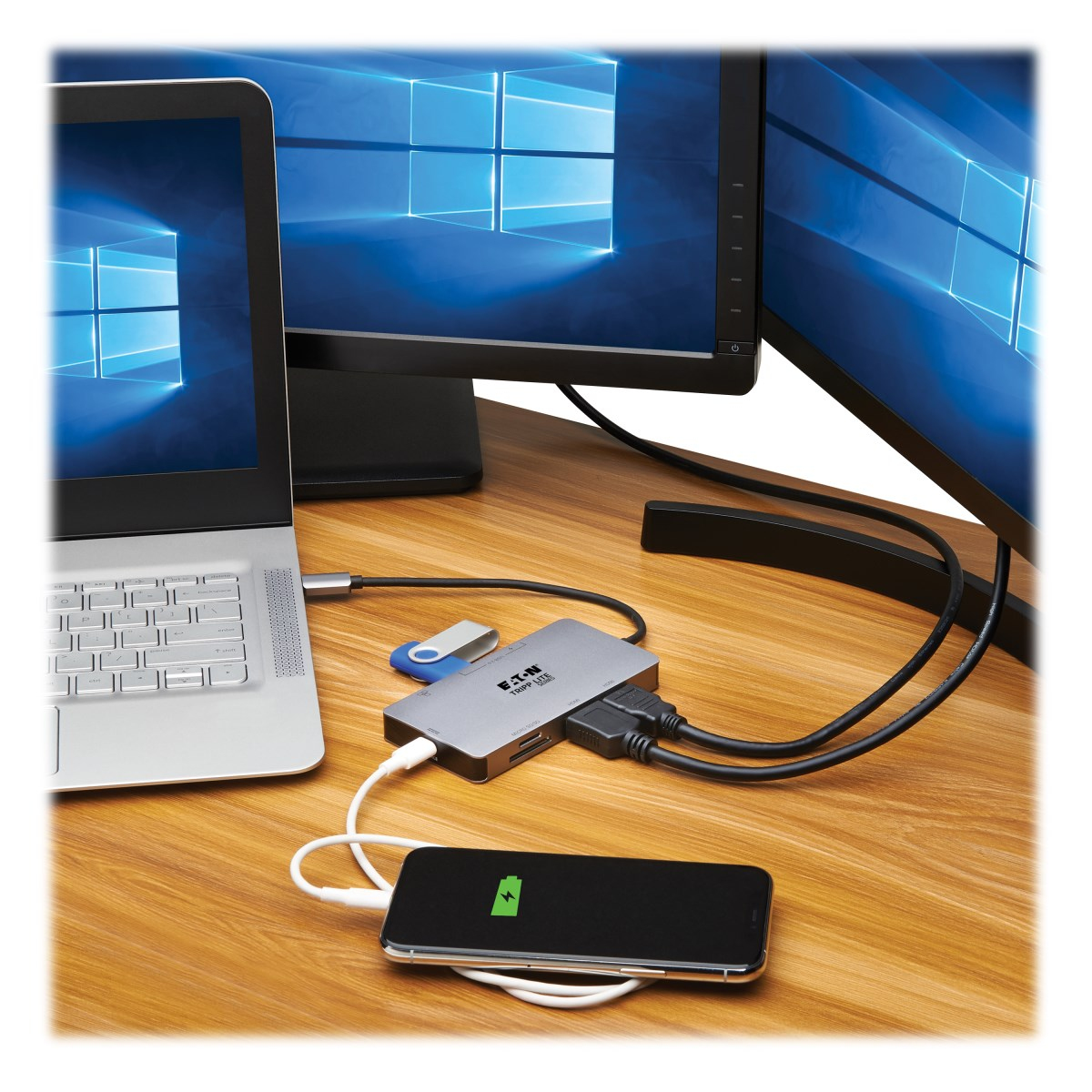 Tripp Lite U442-DOCK8G-GG base para port�til y replicador de puertos Al�mbrico USB 3.2 Gen 1 (3.1 Gen 1) Type-C Negro, Gris